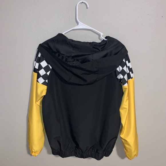 Forever 21 Yellow/Black/White Checker Wind Breaker - Picture 2 of 5